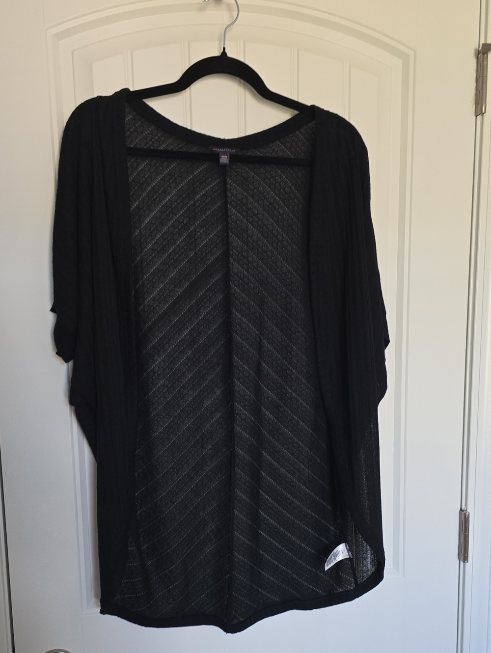 Aeropostale Black Open-Front Lightweight Cardigan